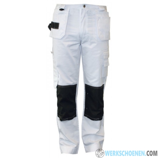 Witte Werkbroek met Kniezakken M-wear