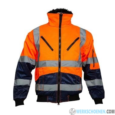 Afbeelding van Stevige Pilotjack Oranje/Blauw M-Wear