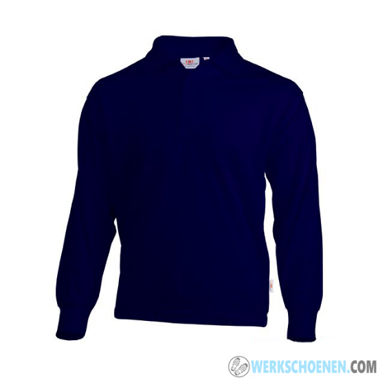 Afbeelding van Stevige en Sportieve Poloshirt Longsleeve Navy Blauw