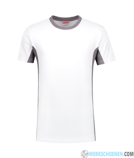Afbeelding van Lichte Kwaliteits T-shirt Wit/Grijs Korte Mouwen