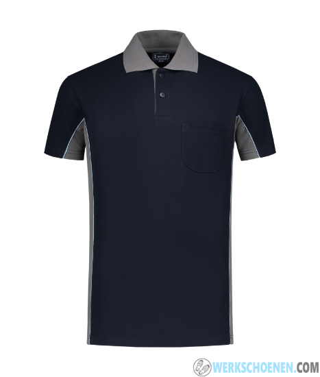 Afbeelding van Korte Mouwen Poloshirt Grijs/Navy Workman