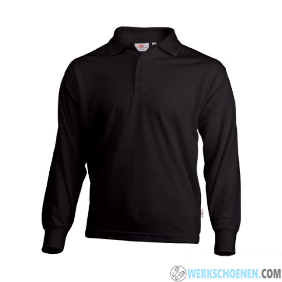 Afbeelding van Sportieve en Stevige Poloshirt Longsleeve Zwart