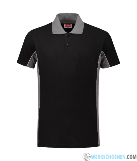 Afbeelding van Korte Mouwen Poloshirt Zwart/Grijs Workman