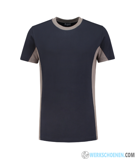 Afbeelding van Lichte Kwaliteits T-shirt Grijs/Navy Korte Mouwen