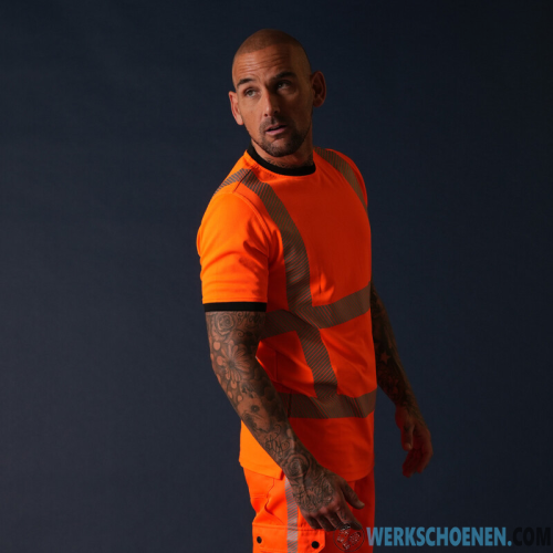 Afbeelding van Hoge zichtbaarheid T-shirt RWS Revisible met Polygiene StayFresh (langdurige frisheid) – Kleur Fluor Oranje