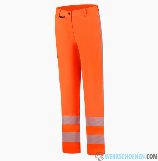 Afbeelding van Reflecterende werkbroek Twill Stretch RWS Lady Revisible met 4-way stretch - Kleur Fluor Oranje