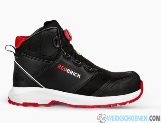 Afbeelding van Hoge sportieve veiligheidsschoenen S3 Redbrick Pulse (met overneus) Kleur - Zwart/Rood
